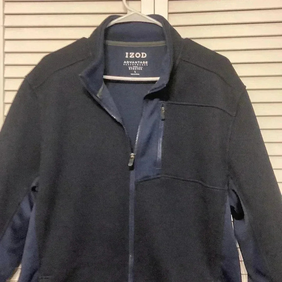 Izod Advantage Performance Stretch Navy Zip Jacket size L - Picture 3 of 8